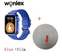 Wonlex-Montre Intelligente Kt34 Pour Enfants,Wifi 4g,Appel Vidéo,Traqueur Gps,Google Play,Mode Praq,Outil De Montre Intelligente Pour Enfants -Bleu And Film-European Version