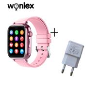 Wonlex-Montre Intelligente Kt34 Pour Enfants,Wifi 4g,Appel Vidéo,Traqueur Gps,Google Play,Mode Praq,Outil De Montre Intelligente Pour Enfants - Type Pink And Plug-European Version