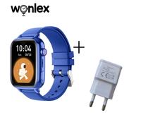 Wonlex-Montre Intelligente Kt34 Pour Enfants,Wifi 4g,Appel Vidéo,Traqueur Gps,Google Play,Mode Praq,Outil De Montre Intelligente Pour Enfants - Type Blue And Plug-European Version