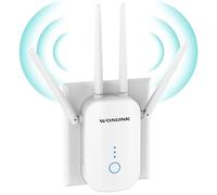 WONLINK 2025 Nouveau Répéteur WiFi Puissant NE3501, 1200Mbps Amplificateur WiFi Puissant, WiFi Extender WiFi Booster Couvre jusqu'à 100 m²,Repeteur WiFi avec Port Ethernet et 4 Antennes