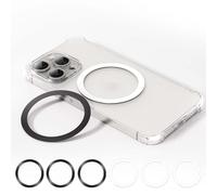 WONLIVE Anneaux Métalliques, Universelle Anneau pour Accessoires MagnéTiques, Anneau Autocollant AdhéSif, Compatible avec Magsafe, pour Iphone 17 16 15 14 13 12 (3 Noir + 3 Blanc)