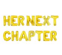 Wonmelody Bannière de ballons « Her Next Chapter » sur le thème du livre doré pour fête prénuptiale, enterrement de vie de jeune fille, décoration de fête Un nouveau chapitre va bientôt commencer une