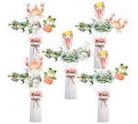 Wonmelody Bayou Lot de 24 décorations de fête sur le thème des reptiles - Décoration de table crocodile - Décoration de table - Motif : alligator et écrevisses - Décoration de table - Jungle Safari