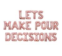 Wonmelody Décoration de fête pour enterrement de vie de jeune fille - Or rose « Lets Make Verser Decisions » - Bannière de ballons Cinco De Mayo - Fournitures mexicaines pour enterrement de vie de