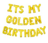 Wonmelody Décorations de ballons de fête d'anniversaire dorées « It's My Golden Birthday » Bannière de ballons In My Golden Birthday Era Décorations de fête d'anniversaire « Stay Golden Birthday