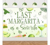 Wonmelody Décorations de fête Margarita pour enterrement de vie de jeune fille, 1,5 x 0,9 m - La dernière margarita en tant que Senorita - Bannière mexicaine pour enterrement de vie de jeune fille