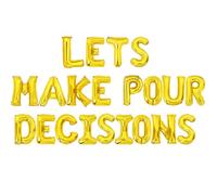 Wonmelody Décorations de fête pour enterrement de vie de jeune fille Doré Lets Make Verser Decisions Décorations Bannière Cinco De Mayo Mexicaine Bachelorette Fournitures pour Margarita Bach Fête