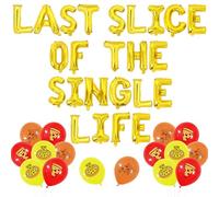 Wonmelody Décorations de fête prénuptiale à pizza - Dernière tranche de la vie unique - Bannière de ballons dorée italienne - Décoration de fête de mariage sur le thème de la restauration rapide