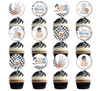 Wonmelody Décorations d'Halloween pour 1er anniversaire de garçon - 36 pièces - Décorations de cupcakes « One Spooky Dude » - Bleu et orange - Décoration de 1er anniversaire - Fournitures de gâteau