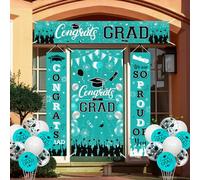 Wonmelody Ensemble de décorations de fête de remise de diplôme 2024 pour remise de diplôme 2024 - Bannière de porte pour remise de diplôme - Bannière de jardin - Panneau « We Are So Proud Of You 2024