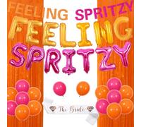 Wonmelody Feeling Spritzy Décorations de fête pour enterrement de vie de jeune fille Bannière de ballons orange agrumes Fournitures de enterrement de vie de jeune fille avec écharpe de mariée Rideaux