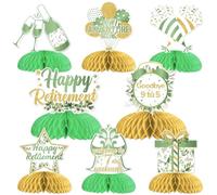 Wonmelody fête de retraite décorations de Table verdure retraite heureuse pièces maîtresse en nid d’abeille vert Sage nouvelle aventure commence au revoir 9 à 5 bienvenue aux week-ends