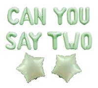 Wonmelody Lot de 2 ballons en aluminium pour fête d'anniversaire « Can You Say » avec deux ballons et ballons en forme d'étoile sur le thème de dessin animé pour fille et garçon