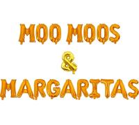 Wonmelody Margarita Décoration de fête prénuptiale Moo Moos et Margaritas Bannière de ballons orange cowgirls et ballons à cocktail mexicain Cinco de Mayo Cactus Fournitures d'anniversaire pour femme