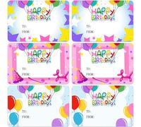 Wonmon Lot de 180 étiquettes autocollantes pour cadeaux d'anniversaire, étiquettes « Happy Birthday to from », étiquettes autocollantes pour cartes de vœux, cadeaux, emballages, fournitures de fête