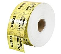 Wonninek Lot de 1000 tickets de tombola numérotés doubles dorés, pour salons, billets, entrées, vestiaires, événements, jetons de valeur