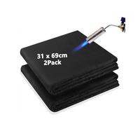 Wonninek Lot de 2 Couvertures de Soudage en Feutre de Carbone, Tampon Isolant Ignifuge Haute Température Jusqu'à 1093 °C, 30,5 x 68,6 cm, Tissu pour Torche, Plomberie, Chiffon