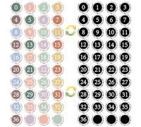 Wonninek Lot de 40 chiffres magnétiques ronds double face pour tableau blanc, 5,8 cm, aimants ronds multicolores pour la maison