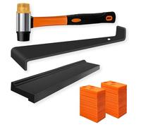 Wonninek Lot de 43 outils de montage de sol stratifié, kit d'installation de parquet en bois avec 40 entretoises de sol, barre de tirage, bloc de taraudage, maillet double face, idéal pour sols