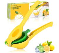 WONSEFOO Presse Citron, Presse Citron Manuel, Presse Agrume Citron, Conception 2 en 1 Alliage D'aluminium Presse à Jus Pour Citron, Orange, etc. Robuste et Ergonomique, Va au Lave-vaisselle, Jaune