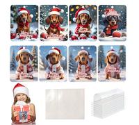 Wonsfuleu Porte-Monnaie de Noël pour espèces,Porte-Monnaie de Noël pour espèces - 8 pièces Porte-Monnaie pour Cartes d'argent pour Chien,Ornements de Vacances Amusants avec enveloppes, pendentifs de