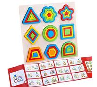 Wonsfuleu Puzzle en Bois Formes | Jouet Éducatif STEM avec Formes Géométriques Colorées | Activités Géométriques pour Le Développement L'Éducation Et L'Apprentissage - Filles Garçons