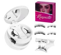 Wonsoso 2 Pairs Magnetic False Eyelashes with Applicator, Natural Look, Magnetic Eyelashes without Eyeliner, No Glue Required, Reusable, Easy to Apply & Remove, Faux Cils Magnetique Naturel