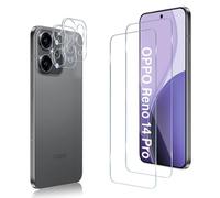 Wonsoso Compatible avec OPPO Reno 14 Pro 5G Verre trempé, 2 Pièces 9H Dureté Protection Écran et 2 Pièces Caméra Arrière Protecteur, Ultra HD Sans Bulles, Anti-rayure Film Protection D'écran