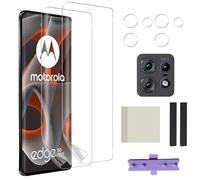 Wonsoso Film de protection d'écran pour Motorola Moto Edge 50 Pro 5G, 2 films souples en TPU + 2 protecteurs d'objectif d'appareil photo, film de protection transparent sans bulles et anti-rayures