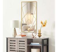 WONSTART Miroir de fenêtre décoratif ou décoration murale, miroir mural rectangulaire en métal pour salon, chambre à coucher, salle à manger, à suspendre horizontalement ou verticalement, 76,2 x 38,1