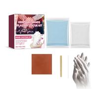 Wonsters 100g Set d'empreintes de mains paires,Empreinte de mains,Set d'empreintes en plâtre 3D, Kit de modélisation de statue en plâtre DIY, Cadeaux de mains paires Cadeaux personnalisés cream（6）