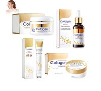 Wonsters Coffret de soins au collagène 4 pièces, contient une lotion pour le visage, un sérum au collagène, une crème pour les yeux et un masque pour les yeux