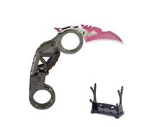 Wonsunte Apex Heirloom Raptor Claw Réplique Pliable, 18 cm / 7 in, Objet de Collection en Métal avec Support, Souvenir Gaming pour Bureau, Cadeau pour Collectionneur,Rouge