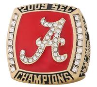 Wonsunte Bague De Championnat De Football Américain UA Bague De Champion De Football 2009 avec Boîte Prix du Vainqueur De Rugby Meilleur Cadeau pour Les Anciens Fans De Sport