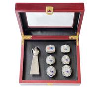 Wonsunte Ensemble De Trophées Et Bagues De Championnat Patriot Trophées De Champions De Football Américain avec Boîte Collection De Rugby Souvenir Sportif Meilleur Cadeau pour Les Fans,10#