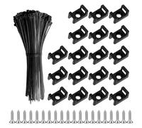 Wonvify 100 Pièces Attaches Cable avec Embase de Serre Cables et Vis, 100 mm Autobloquantes Fixations Électriques Collier de Serrage en Nylon pour Organiser Câbles, Réutilisables et Réglables