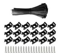 Wonvify 100 Pièces Attaches Cable avec Embase de Serre Cables et Vis, 200 mm Autobloquantes Fixations Électriques Collier de Serrage en Nylon pour Organiser Câbles, Réutilisables et Réglables