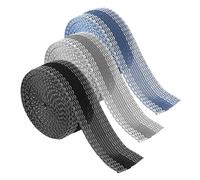 Wonvify 3 Pièces Ruban Thermocollant Adhésif pour Ourlet,Aucune Couture Nécessaire, Bande Autocollante Thermocollant en Polyester, pour Rideau Pantalon Robe Jean Vêtement (Noir, Gris, Bleu)