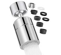 Wonvify 360° Embout Robinet Cuisine, 2 Modes Réglable Mousseur Robinet avec 5 Adaptateurs de Buse, Economiseur d'Eau pour Flexible Robinet avec Buse à Filetage Externe M22 ou Fil Interne M24/M20/M18