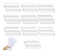 Wonvify 50 Pièces Porte Étiquette Adhesif Plastique Transparent, Poches Adhésives Amovibles pour Étagère, Boîte aux Lettres, Classeurs, Tiroirs, pour Bacs de Rangement avec Étiquettes Nominatives