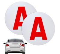 Wonvify A Magnetique Jeune Conducteur, 2 PCS Disque A, 15cm Rond pour Voiture Jeune Permis Conducteur Apprentissage - Réflexion Nocturne, A Apposer sur Le véhicule, Nuit Fluorescent