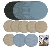 Wonvify Lot de 24 feuilles de papier abrasif 125 mm 600/800/1000/1500/2000/3000/4000/5000, disques abrasifs humides et secs, tampon de ponçage rond, carrosserie de voiture, métal, bois, peinture de