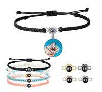Wonvin Collection Bracelet photo personnalisé avec photo à l’intérieur Bracelets personnalisables Cadeau commémoratif Projection d’image Cadeau Hommes Femmes Couple Fille (Cordon)