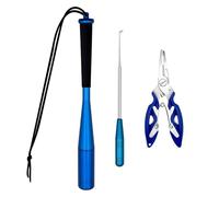 Wonwood_direct Pince Peche pour Tueurs de Poissons Remover Poisson Crochet, Dégorgeoir Peche en Acier Inoxydable, Tueur de Poissons en Aluminium avec Dragonne avec Poignée Antidérapante (Bleu)