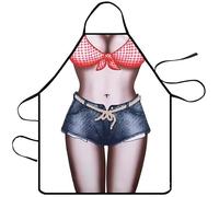 WOO LANDO Tablier de cuisine avec bande de cou à nouer, imperméable, 73 x 57 cm (HOLLY)