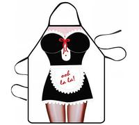 WOO LANDO Tablier de cuisine avec bande de cou à nouer, imperméable, 73 x 57 cm (OHLALA)