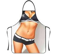 WOO LANDO Tablier de cuisine avec bande de cou à nouer, imperméable, 73 x 57 cm (SUPERFAN)