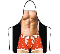 WOO LANDO Tablier de cuisine et de barbecue pour homme - 73 x 57 cm - Idée cadeau amusante pour le barbecue, RED BULL, M