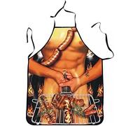 WOO LANDO Tablier de cuisine et de barbecue pour homme - 73 x 57 cm - Idée cadeau amusante pour le barbecue, ADAM, M