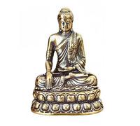 WOO MANTO Petite Figurine de Bouddha Assis Portable - Statue Miniature en Laiton - Décoration de Table - Figurine de méditation - Antique à la Maison/au Bureau